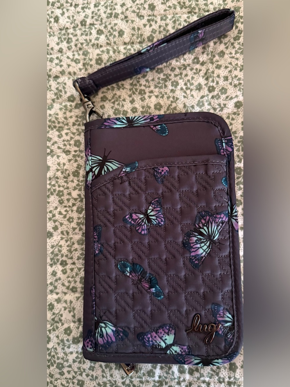 Lug Tandem SE Wallet with Removable Wrist Strap in Butterfly Print